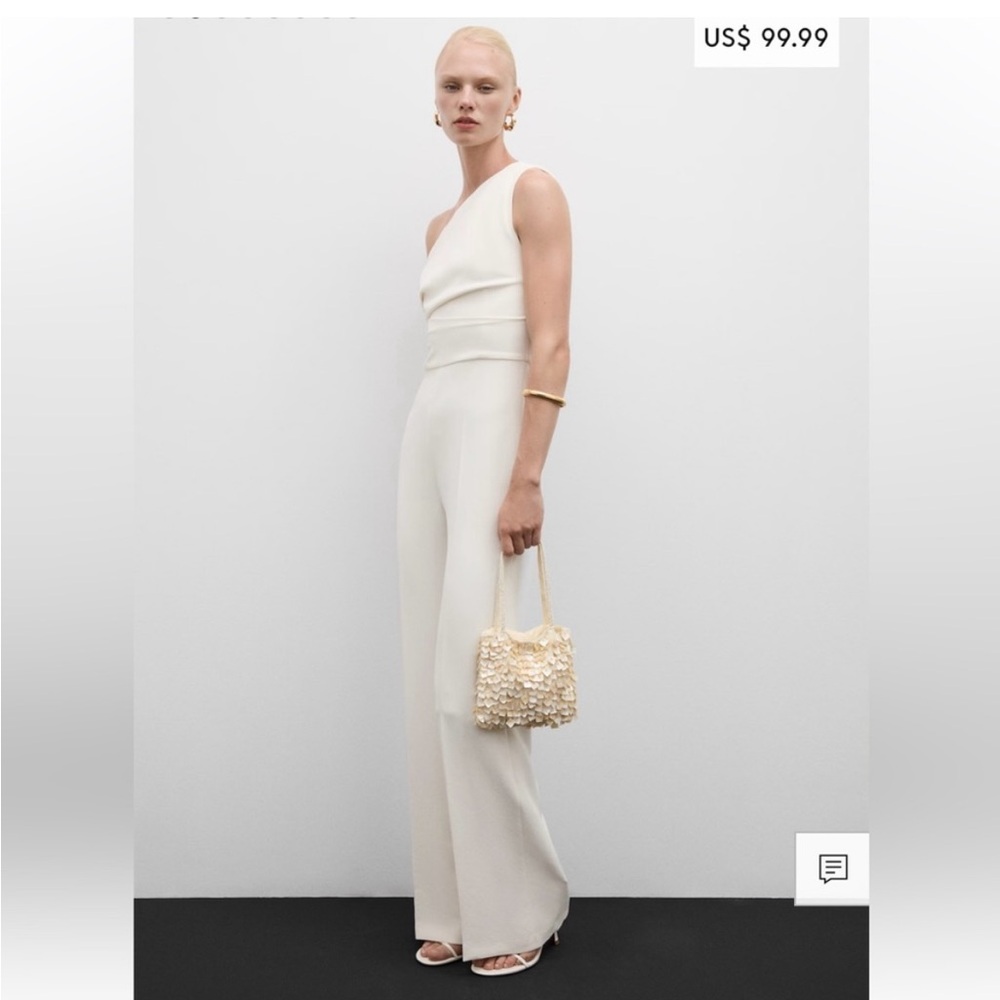 Elegant Cream One-Shoulder Jumpsuit